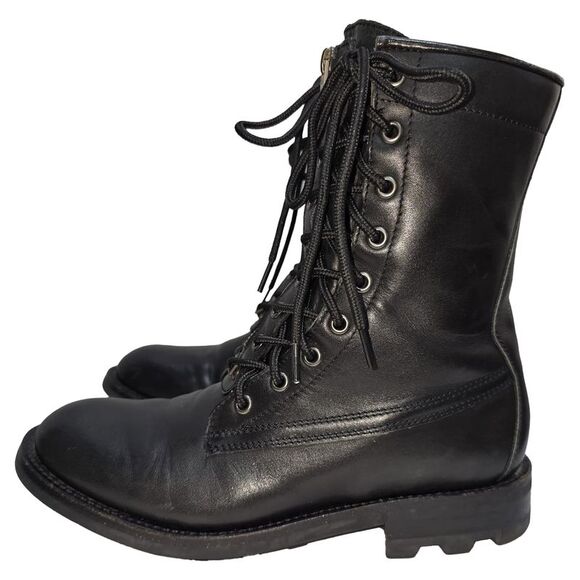 Louis Vuitton Zipped and Lace-Up Combat Boots in Black Leather - Picture 8 of 10